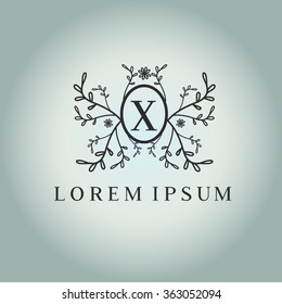 X letter vector logo template (sign, symbol, emblem, ornament)
