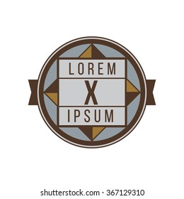 X letter vector logo template (sign, symbol, emblem, ornament)
