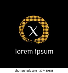 X letter vector logo template (sign, symbol, emblem, ornament)