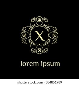 X letter vector logo template (sign, symbol, emblem, ornament)
