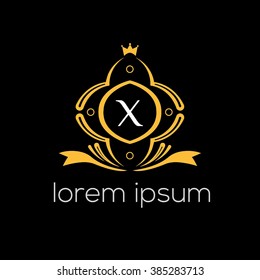 X letter vector logo template (sign, symbol, emblem, ornament)