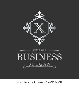 X letter vector logo template (sign, symbol, emblem, ornament)