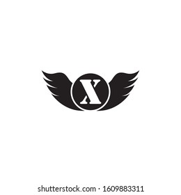 X Letter wing logo business template vector icon