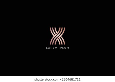 x Briefmarke abstraktes Design kreative goldene WordMark Design Typografie Illustration, x wordmark, x logo