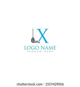 X letter/mop logo design template full vector