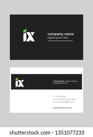 I & X letters Joint logo icon with business card vector template.
