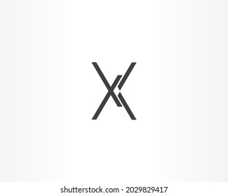 X and line concept logo design icon