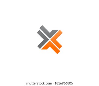 Diseño de logotipo de identidad de vectores de línea X