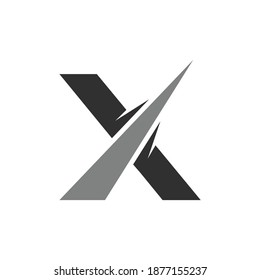 X logo with arrow bolting upwards