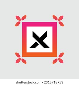 Diseño de vectores coloridos con el logotipo X. Concepto de icono. Resumen moderno