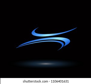 x logo combined with swoosh. cross symbol vector