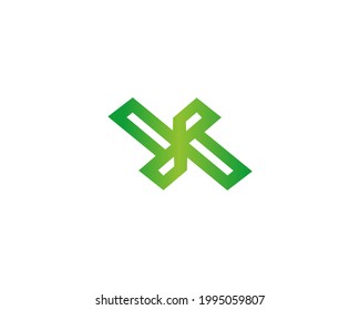 X Logo concept icon with green color concept