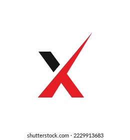 Diseño del logotipo X. plantilla de concepto de color negro y naranja oscuro. Plantilla de diseño de vectores con logotipo X rojo.