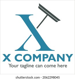 X logo design on Cleaning and Maintenance theme