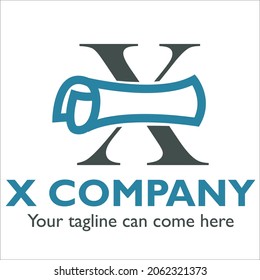 X logo design on Education theme
