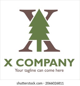 Diseño del logotipo X en el tema del paisaje