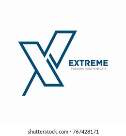 X logo design template. Abstract vector logo