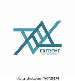 X logo design template. Abstract vector logo