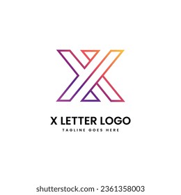 X logo design and template creative x icon initials based letters in vector