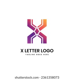 X logo design and template creative x icon initials based letters in vector