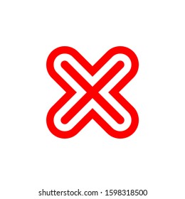X Logo Design Template. X Icon Product Label And Logo Graphic Template. Isolated Vector Illustration