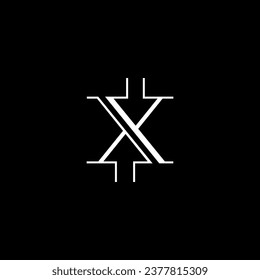 DISEÑO DE LOGOTIPO X, VECTOR, MONOGRAMA, SENCILLO, ELEGANTE, NEGRO Y BLANCO