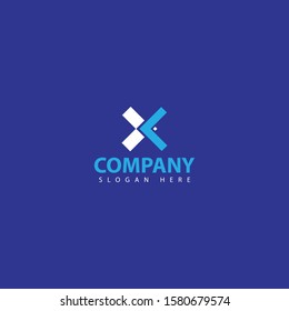 the x logo with different shapes of thickness and small squares on the left side and different colors make this design unique, modern, masculine.