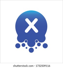 x logo with dots icon design