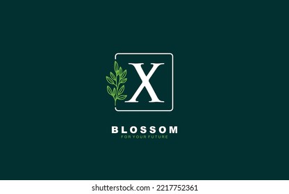 X Logo Blumenvektor für Identitätsfirma. Initialbuchstaben Naturvorlage Vektorgrafik für Ihre Marke.
