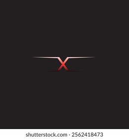 X logo with gradient red color and black background