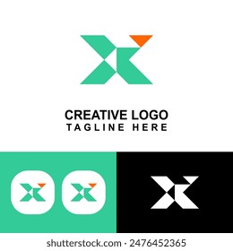X logo graphic with a green and orange color theme