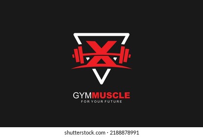 X logo gym vector for identity company. initial letter fitness template vector illustration for your brand.