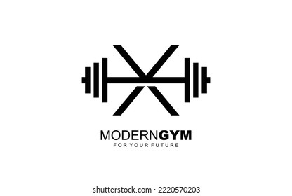 X logo gym vector for identity company. initial letter fitness template vector illustration for your brand.