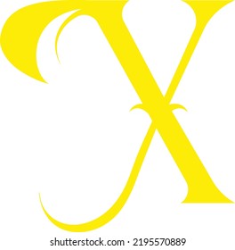 X Logo Icon Symbol Eps Vector Yellow Color Letter Design