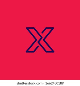 x logo initials, line art outline style