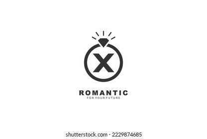 X logo jewelry brush for identity. engagement template vector illustration for your brand.