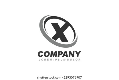 X Logo letter with CIRCLE concept for template 