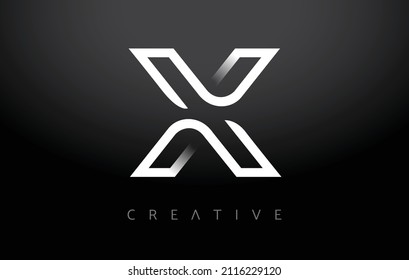 X Logo Letter Icon monogram. x Letter Design with White Line monogram and minimalist Modern Creative Look Vector Illustration.