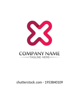 Logotipo X y vector Letra X, plantilla de logotipo, símbolo del alfabeto gráfico vectorial de diseño de ilustración inicial, marca 