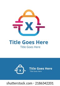 X Logo Line Colorfull, Letter X logo template, Template Logo X, Logo Technology