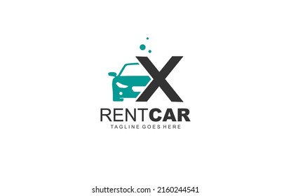 X logo rental for branding company. transportation template vector illustration for your brand.