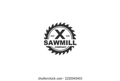 X logo sawmill vector for woodworking company. initial letter carpentry template vector illustration for your brand.
