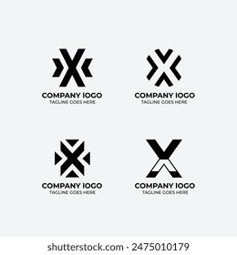 X logo set flat design template collection
