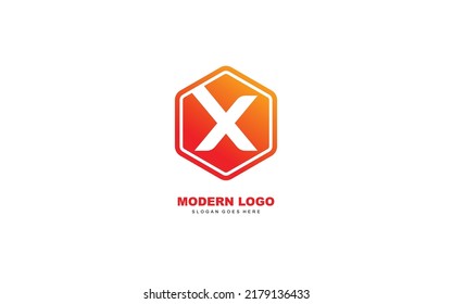 X logo shape for identity. hexagonal template vector illustration for your brand.