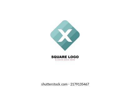 X logo square for identity. letter template vector illustration for your brand.