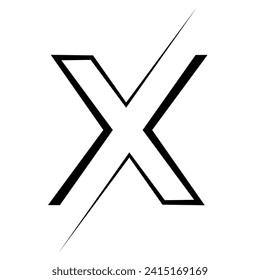 X logo studio, letter x one line icon logotype font