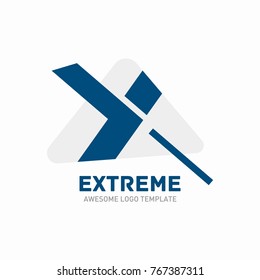 X logo template in abstract style.