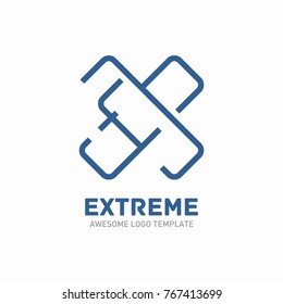 X logo template. Abstract vector logo