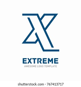 X logo template. Abstract vector logo