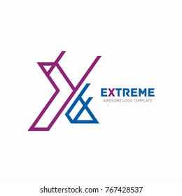 X logo template. Abstract vector logo